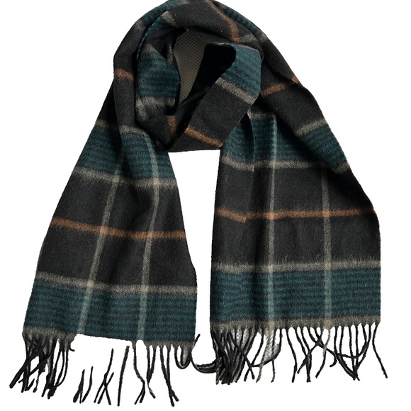 Estilo Plaid Scarf Wool Tartan Rectangle Black Blue Check Block - Picture 3 of 5